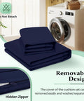 Get Comfy Two-Piece Chaise Lounge Cushions Set for Outdoor Furniture, waterproof removable navy cover near washing machine