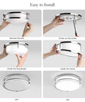 Installation steps for 12 Inch LED Ceiling Light Fixture Dimmable 20W Flush Mount With Three Color Temperatures 3000K 4000K 5000K Black ETL Listed