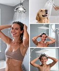 All Metal Shower Flow Control Valve With Brass Shut Off And Metal Lever, G One Half Inch Thread, Water Regulator For Handheld Shower Or Bidet Sprayer, Chrome Finish, Durable Brass Body, Easy Water Volume Control on shower setup