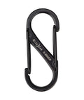 Dual Gate Stainless Steel S Biner Carabiner Set For Keys And Gear Clips To Your Backpack Belt Loop Or Pocket Heavy Duty Black Finish Size One Includes Two Carabiners, showing a single black S-biner