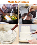 High Temp Silicone Spatulas Set Of 2 10 Inch Heat Resistant Nonstick Spatula Scrapers With Nylon Handles NSF Certified Kitchen Must Haves For Cooking And Baking in use for cooking and baking applications.