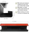 Set Of 4 No-Screw Under Desk Cable Management Trays With Self-Adhesive Install, Cord Organizer dimensions and features