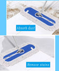 Two Piece 22 Inch Cotton Dust Mop Head Refill Heavy Duty Dry Mop Pads For Hardwood Tile And Laminate Floors Compatible With Standard Frames on a floor absorbing dust and removing stains.