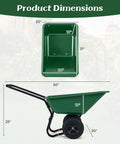 Product dimensions of the Two Wheel Wheelbarrow Garden Cart With 330 Lbs Capacity And 21 Gallon Volume Heavy Duty Yard Dump Cart