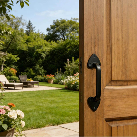 Heavy Duty Barn Door Handles 7.5 Inch Cast Iron Gate Pulls For Outdoor Gates Sheds And Sliding Barn Doors In Black Matte Finish