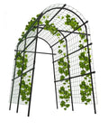 7.5 Foot Metal Garden Arch Trellis Arbor With Netting, Adjustable Width Pergola for Climbing Plants and Flowers