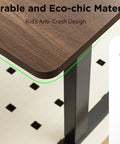 Big Game Changing L Shaped Standing Desk With Cup Holder Electric Height Adjust Corner Computer Workstation Ergonomic Sit Stand Up Home Office Gaming Station Spacious Black Walnut Finish shown with eco-chic material.