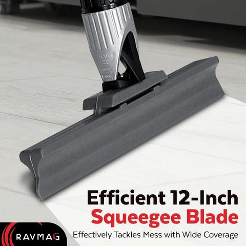 Long Reach Silicone Squeegee With 55-Inch Handle And 12-Inch Silicone Blade, 360 Degree Swivel, And Adjustable Knuckle Joint For Garage Floors, Concrete, Showers And Glass Windows, Multipurpose Cleaning Tool close-up of blade