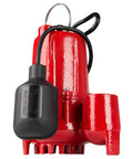 Beefy One Half HP 115V Cast Iron Sump Pump With Tethered Float Switch 4300 GPH Automatic Submersible 10 Ft Cord Heavy Duty
