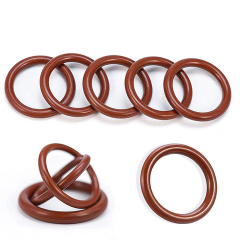 Brown FKM O-rings; set of nine in assorted sizes (rubber seals)