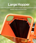 Large hopper of Compact 7HP Mini Wood Chipper Shredder Mulcher For Quick Yard Cleanup Handles Branches Up To 3 Inches