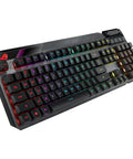 Modular Wireless Gaming Mechanical Keyboard With Snappy Tactile Switches Detachable Numpad And Plush Support Wrist Rest Plug And Play TKL Or Full Setup Smooth Aura Sync Rgb And Fast Charge showing vibrant RGB lighting and angled view.