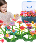 Child playing with Flower Garden Building Kit For Kids 120 Piece Bouquet Toy Set Build A Floral Arrangement STEM Learning Safe Non Toxic
