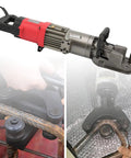 Portable Electric Hydraulic Rebar Bender Cuts Rebar Up To 25 Mm Fast With Adjustable Angles From Zero To Ninety Degrees For Steel Rods, shown with handle and bending mechanism.