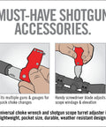 FINI Shotgun Tool Choke Wrench With Scope Turret Adjuster And Keychain, pocket-size for choke and scope adjustments, in use
