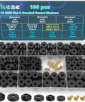 106 Piece Faucet Washer Kit With 10 Size Assortment Of Flat And Beveled Neoprene Washers And Brass Screws For DIY Outdoor Faucets