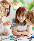 31 Piece Mini Finger Toys Set For Kids Boys Girls With 6 Finger Skateboards 4 Finger Bikes 2 Mini Scooters shown with family