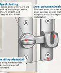 Two Pack Ninety To One Hundred Eighty Degree Barn Door Lock Flip Latch Hardware No Drill Punch Free Design Heavy Duty Security Sliding Gate Locks zinc alloy close-up