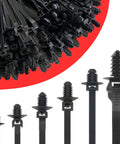 60 Pack Nylon Universal Cable Ties With Push Mount Buckles Pro Grade Heavy Duty High Temp Zip Tie Mounts For Automotive Wiring Wire Clips