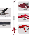 4 Foot Aluminum Pole Pruner With Long Reach Pruning Shears Cut And Hold Garden Clippers Lightweight Yet Durable No Bend Needed Tree Trimmer