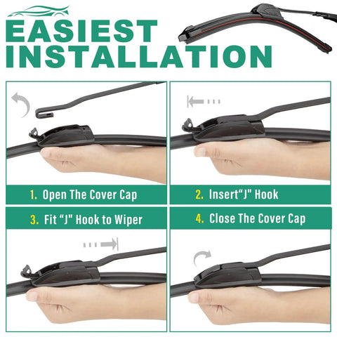 Installation guide for Hyundai Santa Fe Wiper Blades Set Includes 26 Inch Front 14 Inch Front And 13 Inch Rear All Weather Replacement