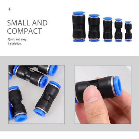 Get The Ultimate Air Hose Fittings Kit With 50 Pieces Of Quick Connect Pneumatic Push to Connect Adapters In Copper And Abs For Air Compressors In 4mm To 12mm Sizes That Are Built Tough For Auto Work And Heavy Duty Jobs All Season Long, compact fittings