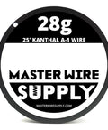 Spool of 28g Kanthal A-1 wire labeled for A1 Wire Sample Pack 25 Ft Each 22 24 26 28 30 32 34 36 Gauge Eight Spools Total 200 Feet