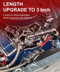 Red-handled Torx bit driver with 1/4-inch hex shank in a car engine bay; magnetic and high-torque.
