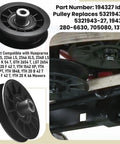 Close-up of 2 Pack V Groove Idler Pulleys And Belt Set Heavy Duty Replaces 532194326 532194327 for lawn mowers