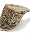 Bronze Knife Guard Bolster For Custom Knife Making, ornate hand-cast solid metal accessory with flame style design