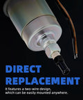 Low Pressure Inline Electric Fuel Pump 12V For Carburetor Universal 5 To 9 PSI With Filter Clamps Kit showing wire connector