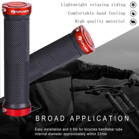 Double Locking Bicycle Grips For Mountain And BMX Dope Rubber Comfort Handlebar Grips With Aluminum Lock Plug 130mm Long