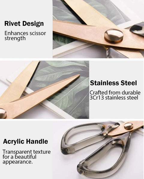 All Purpose Kitchen Scissors And Shears For Meat And Poultry, Stainless Steel With Acrylic Handle, Comfort Grip, Heavy Duty Utility Kitchen Scissors For Everyday Cooking And Prep Work, 3.7in blades, rivet design