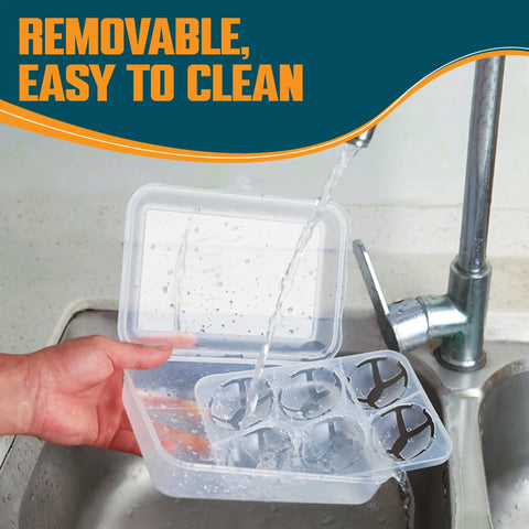 6 Grid Plastic Egg Carrier For Camping And Travel on sink for easy cleaning
