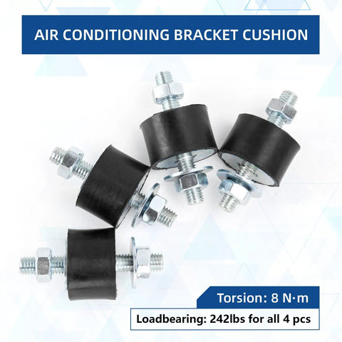 Heavy Duty M8 Rubber Shock Absorber Mounts 40X30mm 4 Pack Anti Vibration Isolators With Hex Nuts positioned on a light background.
