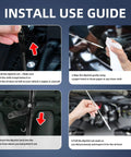 Installation guide for Flexible 21.79 Inch Oil Dipstick For LS Truck Engines showing step-by-step instructions with images.