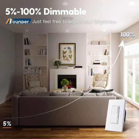 Living room with dimmable lighting showcasing 24 Pack 6 Inch Ultra-Thin LED Recessed Canless Downlights With Junction Box