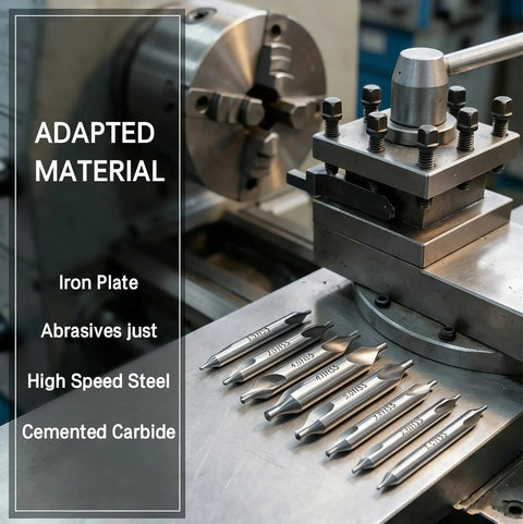 Kickass Center Drill Bit Set Built For Heavy Lifting And Precision Spotting On Steel Aluminum Or Cast Iron Lathe Machines For Any Serious Shop Upgrade Today, displayed on a lathe machine.