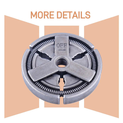 5 Piece Clutch Drum Kit With Needle Bearing, Sprocket Adapter And Washer For Chainsaw showing metal clutch component