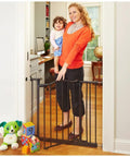 Portico Arch Baby Gate for Doorways and Hallways, Heavy Duty Metal Safety Gate with One Hand Operation, in use in doorway