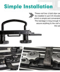 Roof Box U-Bolt Clamp Set For Roof Rack, simple installation with lock nuts, universal exterior mounting brackets, black metal kit.
