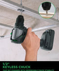 20V Brushless Cordless Drill Driver With 2.0Ah Battery featuring keyless chuck for quick bit changes during projects.