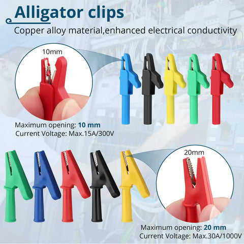 Back Probe Kit 35 Piece Automotive Test Leads Set With Storage Box Five Large Alligator Clips