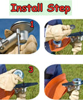 Step-by-step installation of 3 Pack Left Hand Reverse Thread Collar Nut M10x1.0 Replacement for Pivotrim String Trimmer Gear Head Kit.