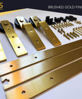 Brushed Gold 2 Door 60 Inch Mini Bypass Barn Door Hardware Kit Solid Metal Sliding Barn Door Track System No Fuss Easy Install