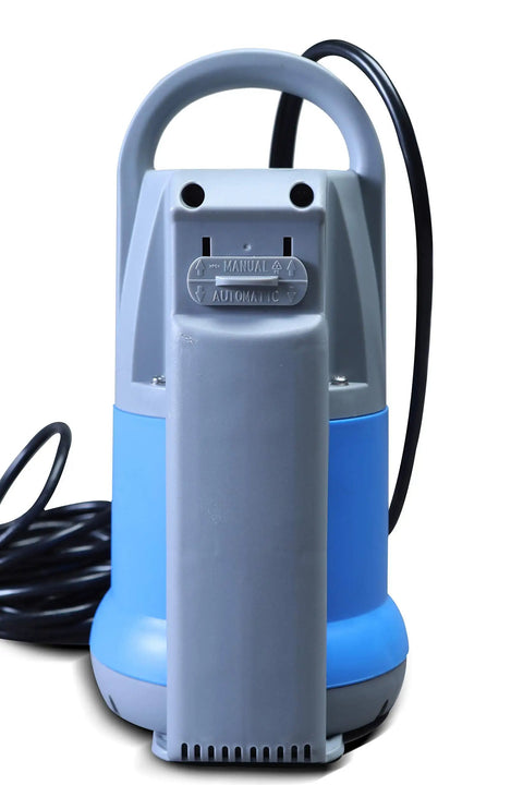 Back view of 0.5 HP Submersible Clean Water Sump Pump With Auto On Off No Float Switch Needed Hands Free Water Removal