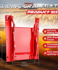 Red 9x9 inch manual sliding grain gate with screws for pickup trucks grain bed slide gate kit for precise flow control