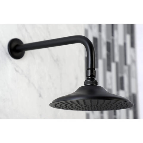 Rain Shower Head With Matte Black Finish, Brass Construction, 7.75 Inch Diameter For Full Body Rain, 141 Water Channels, Luxury Spa Vibe