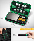 Grab And Go Portable Digital Pocket Scale With 200 G Capacity And 0.01 G Precision, open clamshell showing weights and display