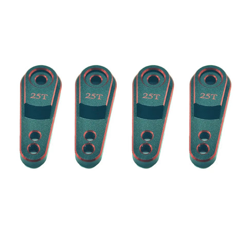Four Beefed Up Aluminum 25T Servo Horn Set for RC Cars And Trucks Durable Steering Arms Upgrades With 25T Spline And M3 Threads